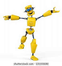 Yellow Robot Is Happy