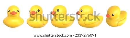 Yellow rubber duck or rubber duck bath. 3D illustration ストックフォト © 