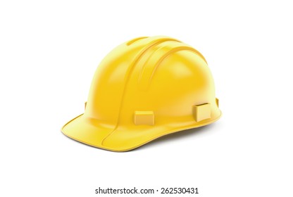 Yellow safety hat isolated with clipping path on white - Shutterstock ID 262530431