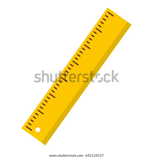 Yellow Scale Ruler Icon Flat Illustration Stock Illustration 642124537