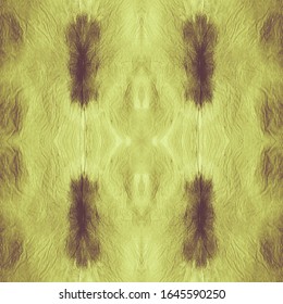 Yellow Shibori Flowers. Elegant Persian Rug. Orange Geometry Seamless. Green Large Repeating Pattern. Colored Artistic. Water Colour Artwork. 