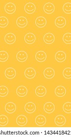 Yellow Smile Emoji Pattern Flat Design Icon