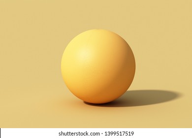 Yellow sphere ball on Yellow background. 3d render