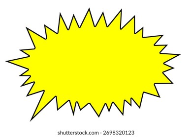 yellow spiky comic speech bubble for cartoon explosion or scream isolated