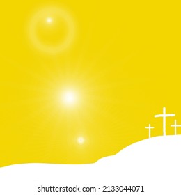 Yellow Square Lenten Season Background, Crucifixion