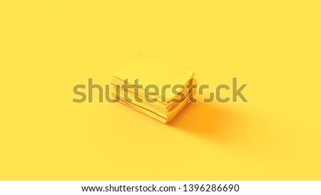 Yellow Stack of Files 3d illustration 3d render