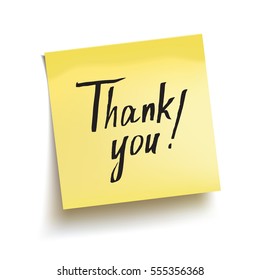 Thank You Paper Sticky Note Retro Stock Vector (Royalty Free) 381364924