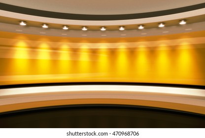 Yellow Studio.  Yellow Back Drop. 3d Rendering 