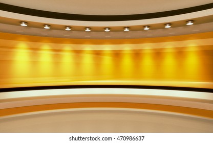 Yellow Studio.  Yellow Back Drop. 3d Rendering 