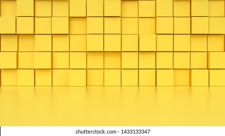 Yellow Studio Set Scene 3d Render Abstract Minimal Background