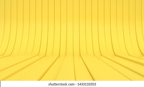 Yellow Studio Set Scene 3d Render Abstract Minimal Background