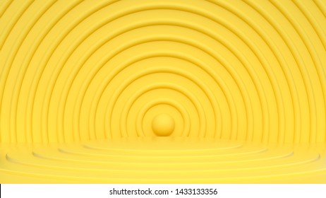 Yellow Studio Set Scene 3d Render Abstract Minimal Background