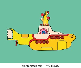 Yellow Submarine The Beatles Rock Band Illustration 