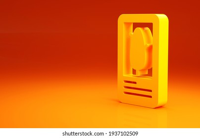 Yellow Tarot Cards Icon Isolated On Orange Background. Magic Occult Set Of Tarot Cards. Minimalism Concept. 3d Illustration 3D Render.