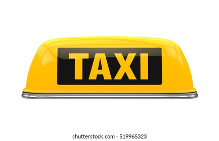 Yellow Taxi Sign. 3D rendering