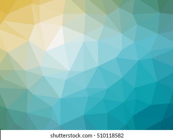 Yellow Teal Gradient Polygon Shaped Abstract Background.