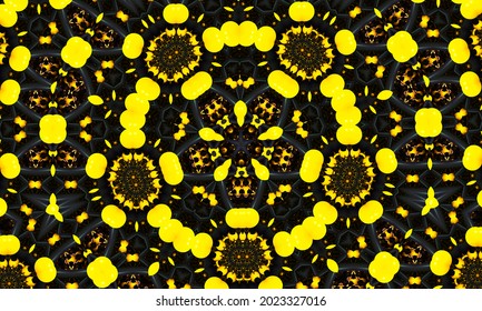 Yellow Textured Colorful Symmetrical Cirlce Pattern For Textile, Ceramic Tiles And Design