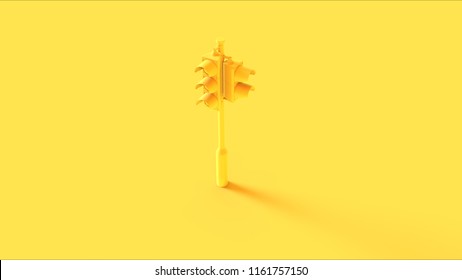 Yellow Traffic Light Signals 3d Illustration 