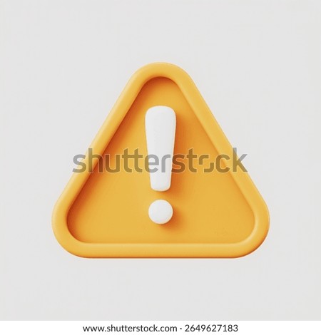A yellow triangular warning sign with a white exclamation point is set against a plain white background, signaling caution and alerting to potential hazards or important information.