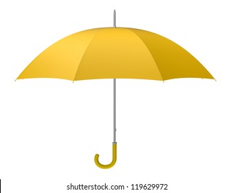 Yellow Umbrella Isolated On White Background