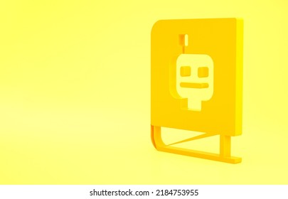 Yellow User Manual Icon Isolated On Yellow Background. User Guide Book. Instruction Sign. Read Before Use. Minimalism Concept. 3d Illustration 3D Render.