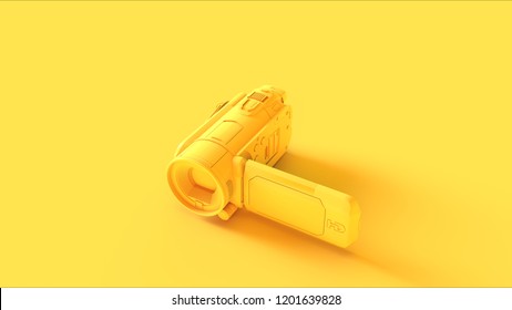 Yellow Video Camera Open 3d Illustration 3d Render