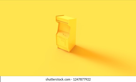 Yellow Vintage Arcade Console 3d Illustration 