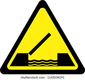 Yellow Warning Sign Drawbridge Symbol Stock Illustration 1143534191 ...