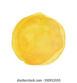 Yellow Watercolor Dot Background Hand Painted On White 