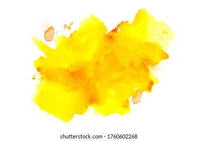 Yellow Watercolor Stain Paint Stroke Background Stock Illustration ...