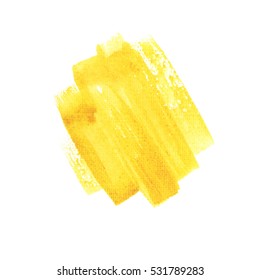 Yellow Watercolor Stroke. Yellow Watercolor Stain.