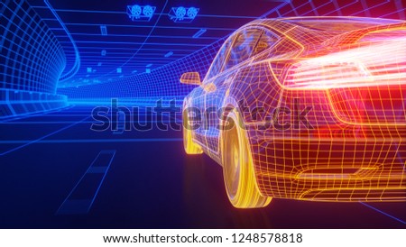 Similar – Image, Stock Photo Car ride through the night city No. 1