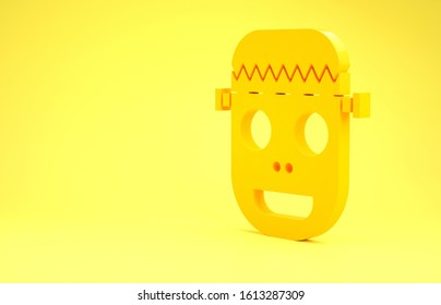 Yellow Zombie Mask Icon Isolated On Stock Illustration 1613287309