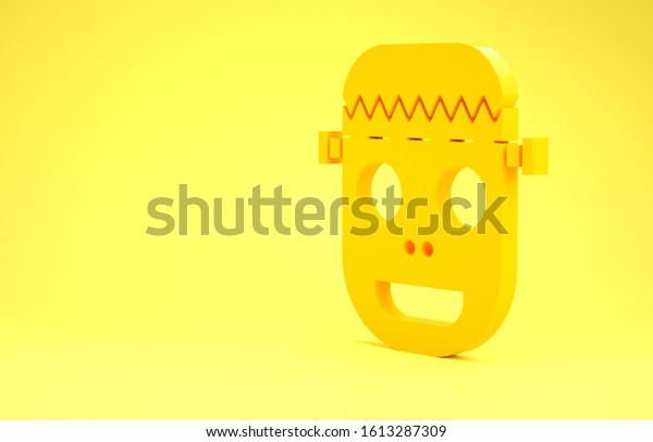 Download Yellow Zombie Mask Icon Isolated On Stock Illustration 1613287309 PSD Mockup Templates