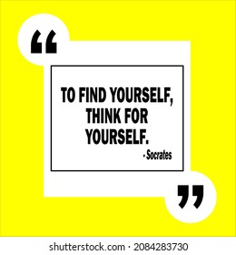 Yellow-White-Black Theme Socrates Quote Illustration