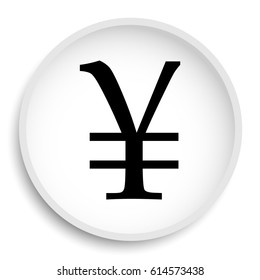 Yen icon. Yen website button on white background.