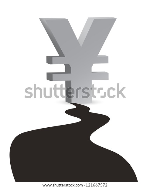 yen Oil\
industry. Big oil droplet illustration\
design