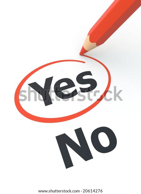 Yes Outline By Red Pencil See Stock Illustration 20614276 | Shutterstock