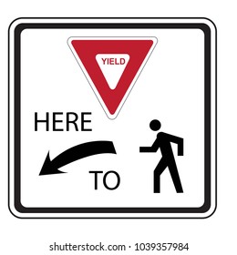 Usa Traffic Road Signs Yield Here Stock Vector (Royalty Free ...