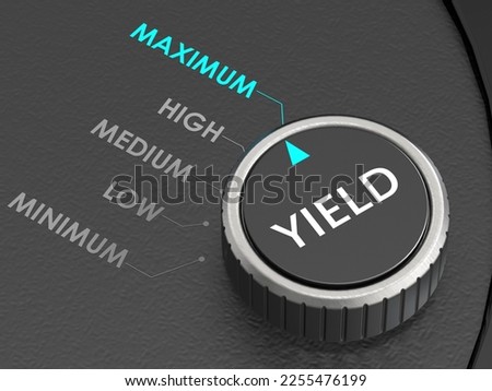 Yield knob turn to maximum, 3D rendering
