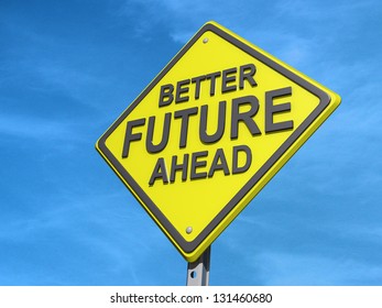 Yield Road Sign Better Future Ahead Stock Illustration 131460680
