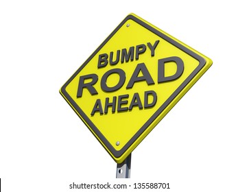 Yield Road Sign Bumpy Road Ahead Stock Illustration