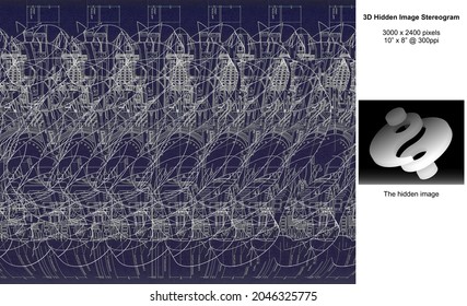 Yin and Yang (Exploded View) 3D Hidden Image Stereogram Illusion