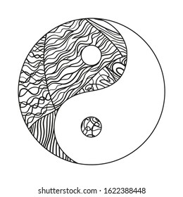 Yin Yang On White Religion Symbol Stock Illustration 1622388448 