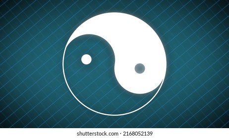 Yin Yang rotating animation in high-resolution digital background. Modern digital background with Yin Yang symbol