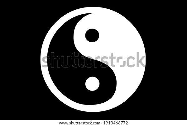yin yang symbol on a\
black background