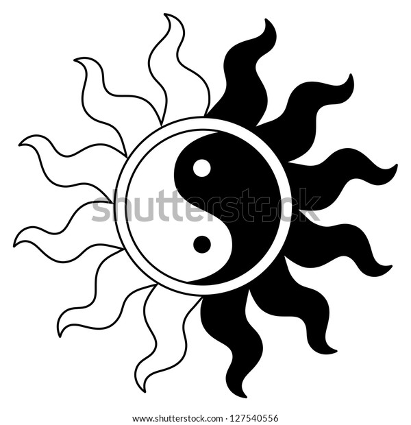 Yin Yang Symbol Sun Stock Illustration 127540556