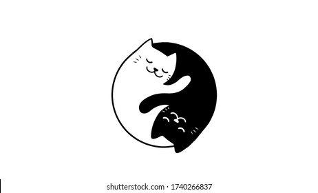 Ying Yang Relaxing Cat Duo