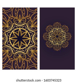 Yoga card template with mandala pattern. For business card, fitness center, meditation class.  illustration - Powered by Shutterstock