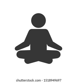 Yoga Fitness Icon. Meditation Logo Sign On White Background.